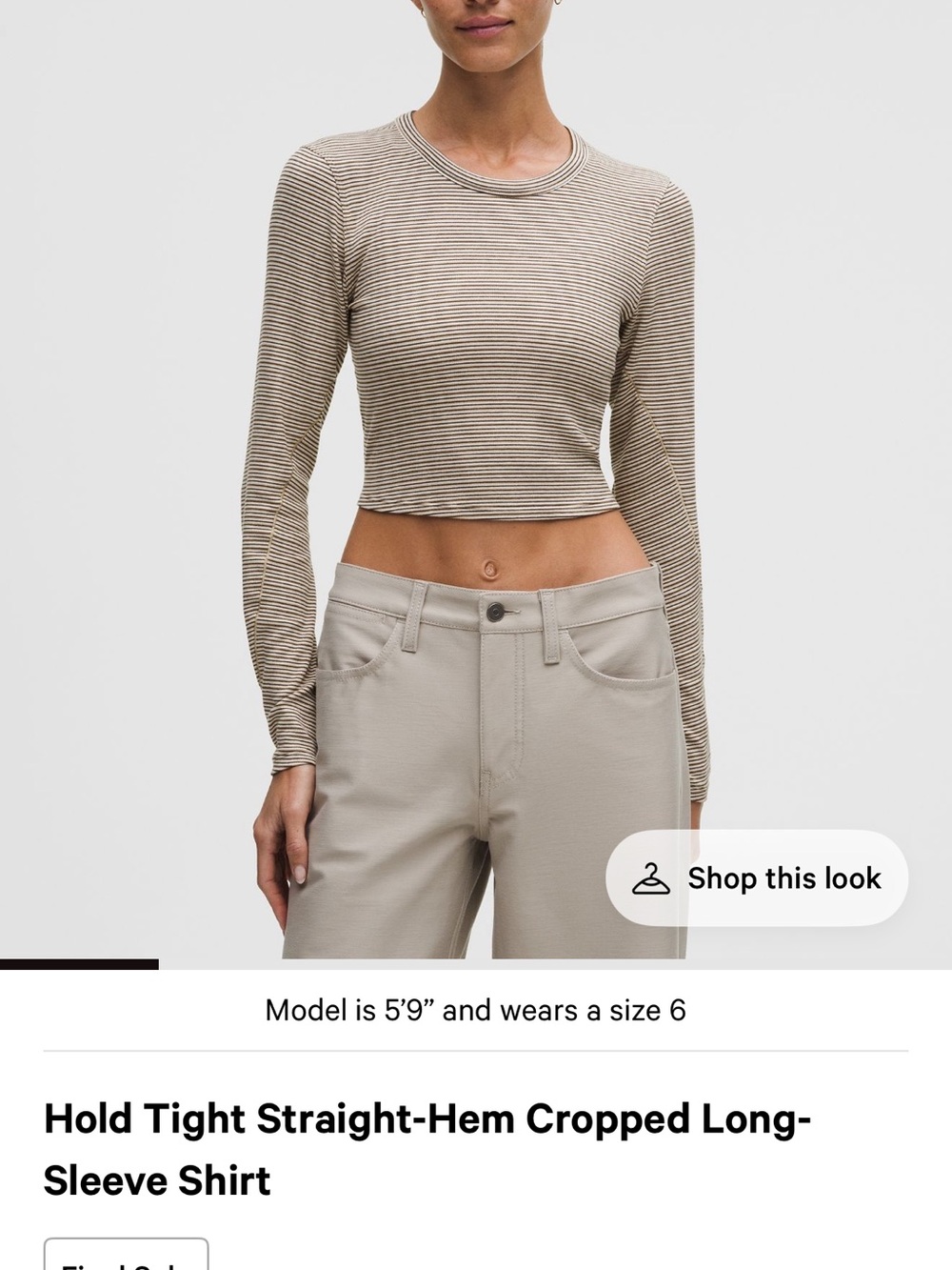 Lululemon Hold Tight Cropped Long Sleeve